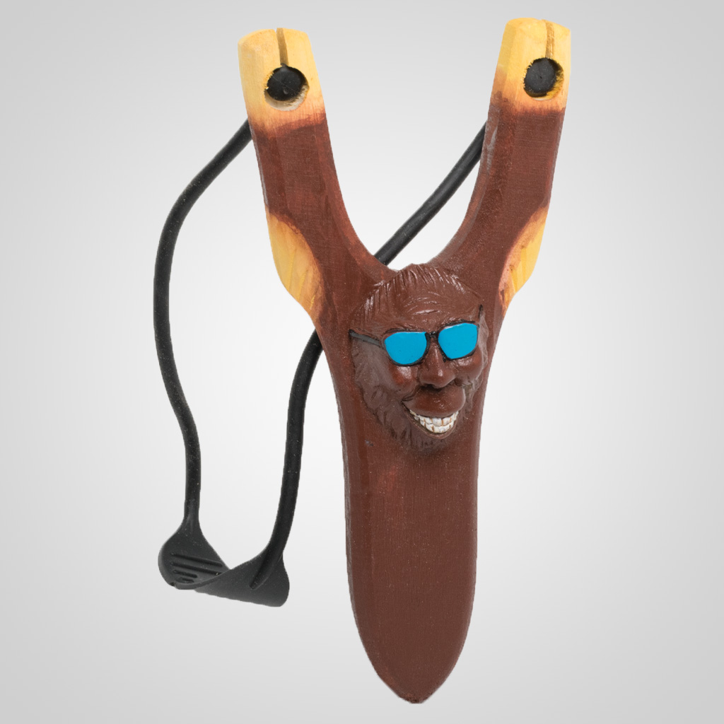 62714 - Carved Wood Comic Bigfoot Slingshot, Plain