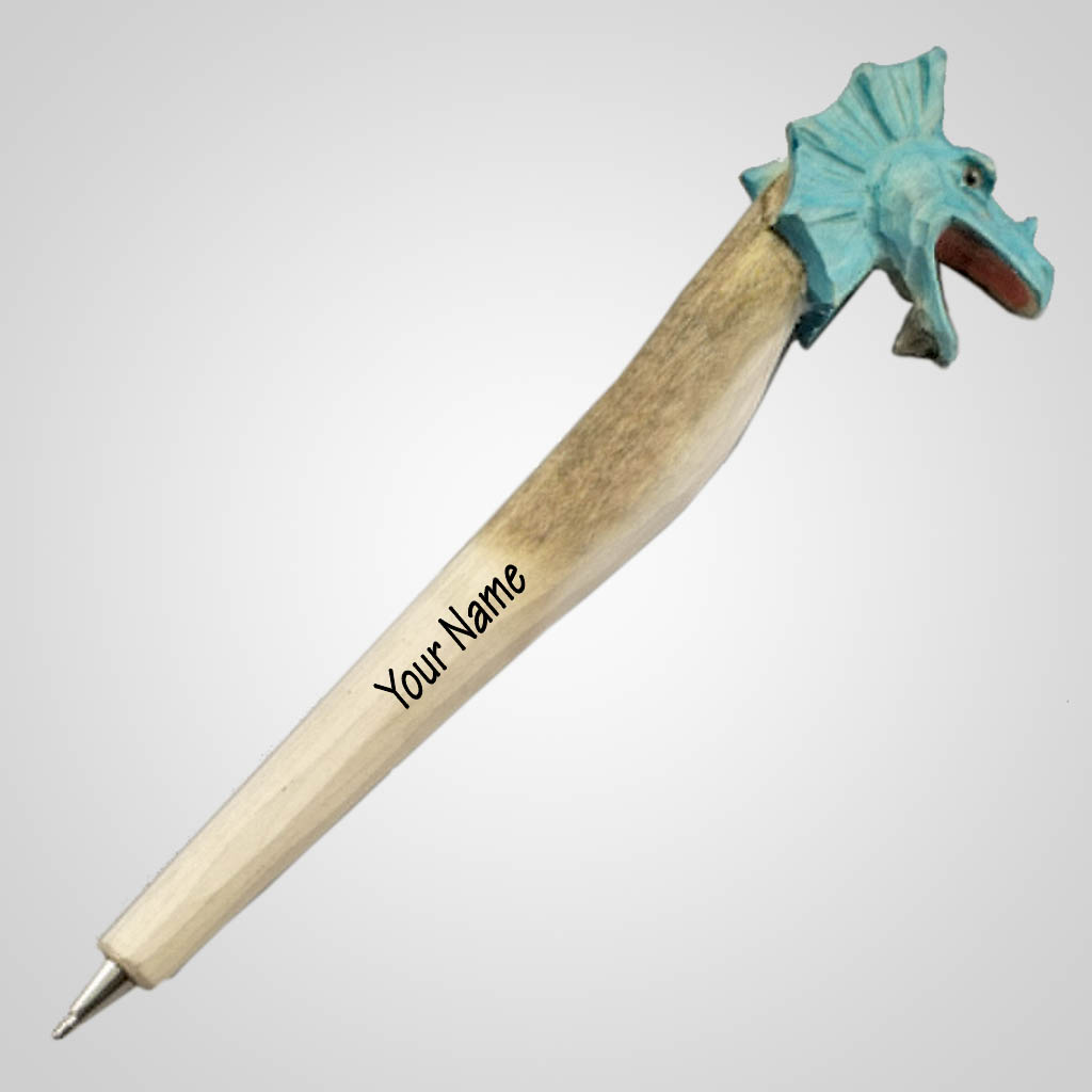 63196IM - Carved Wood Dragon Pen, Name Drop
