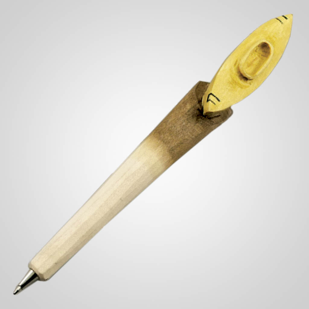 63200 - Carved Wood Kayak Pen, Plain
