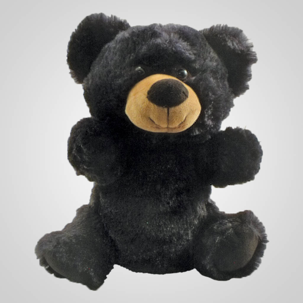 63259 - Black Bear Plush Hand Puppet, Plain