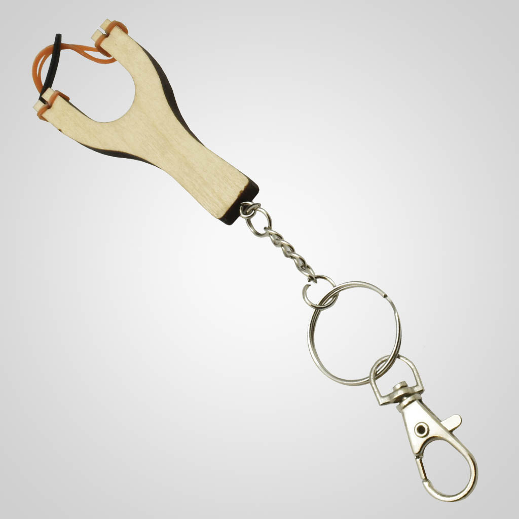 63349PL - Wood Slingshot Keychain, Plain