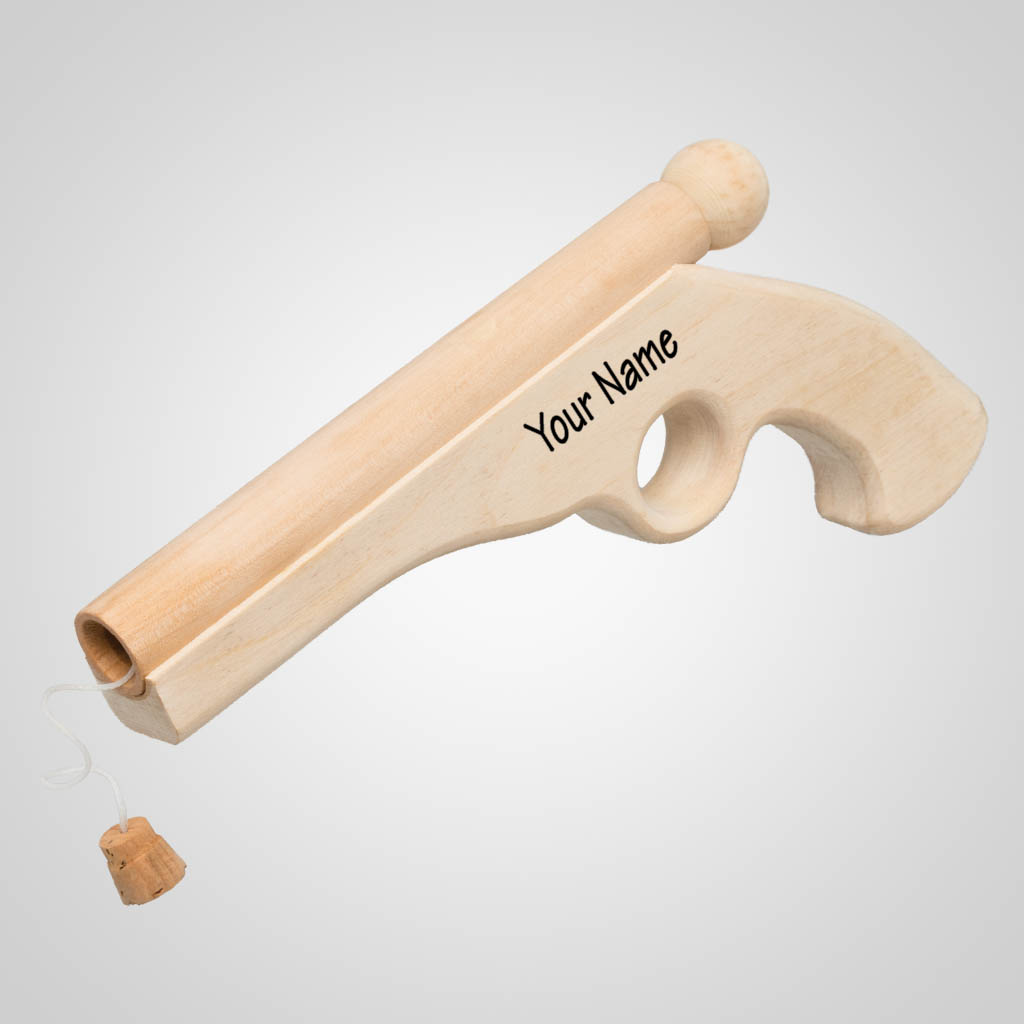 63404IM - Wood Pop Gun, Name Drop
