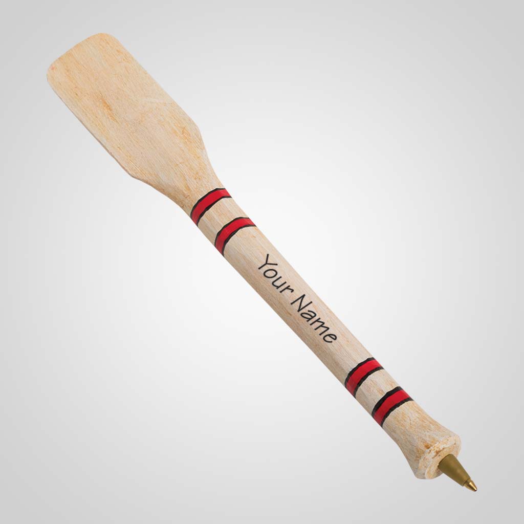 63538IM - Canoe Paddle Wood Pen With Name Drop
