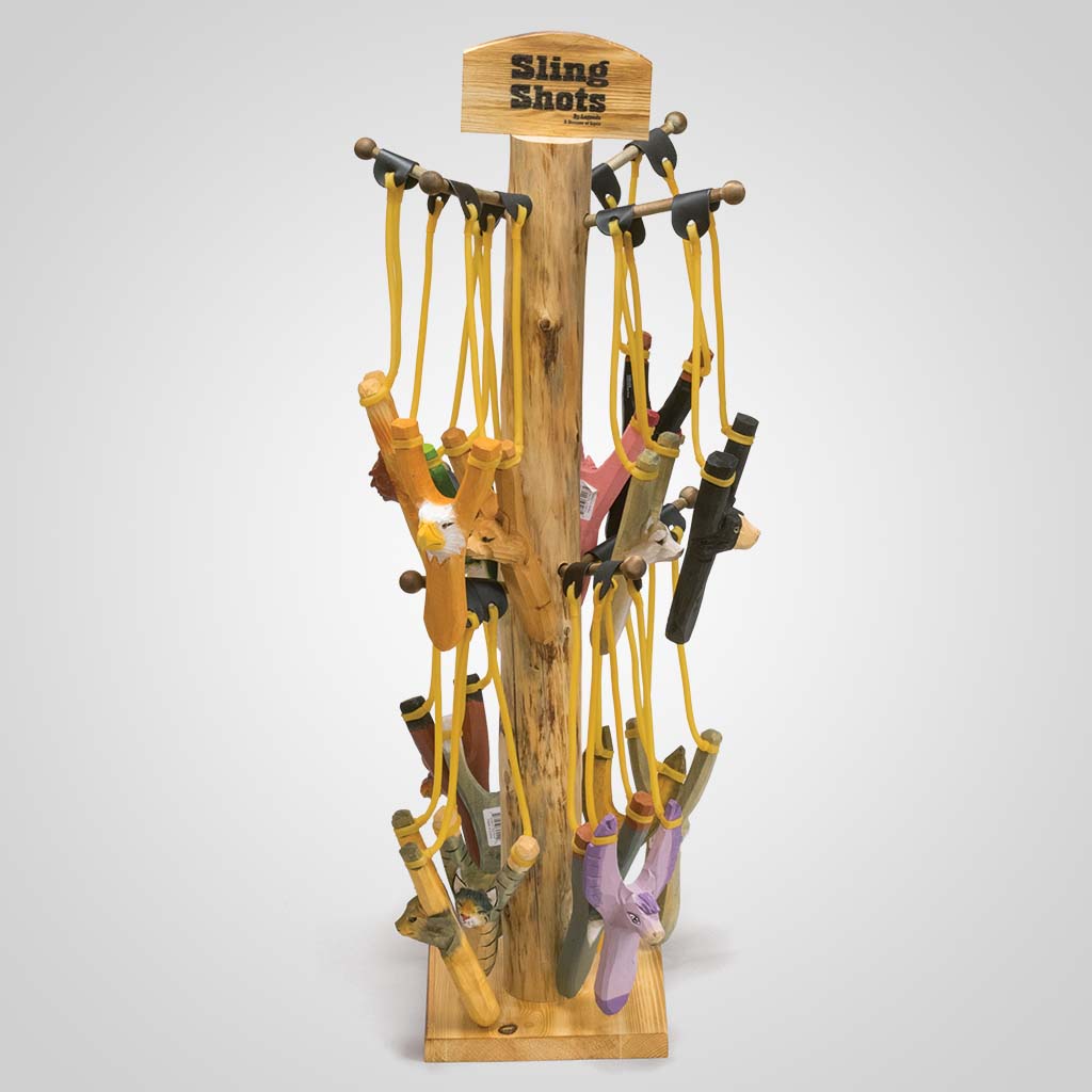 81099UNIM Imprinted Slingshot Rustic Log Counter Display Program Lipco