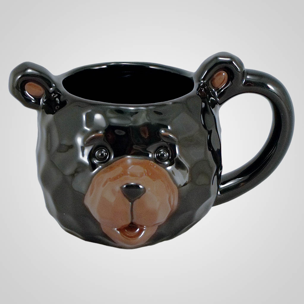 18195 Black Bear Head Mug, Plain Lipco