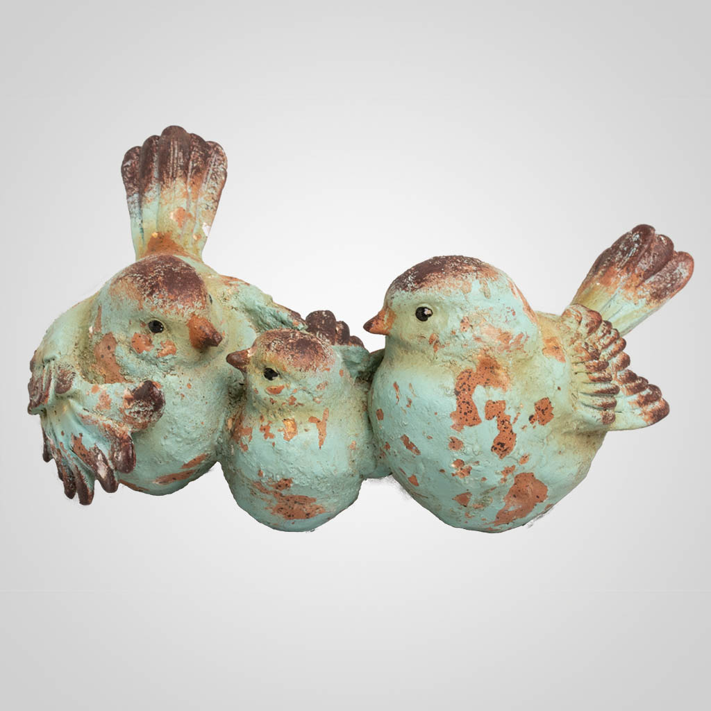 19622 DistressedFinish Bird Trio Figurine Lipco