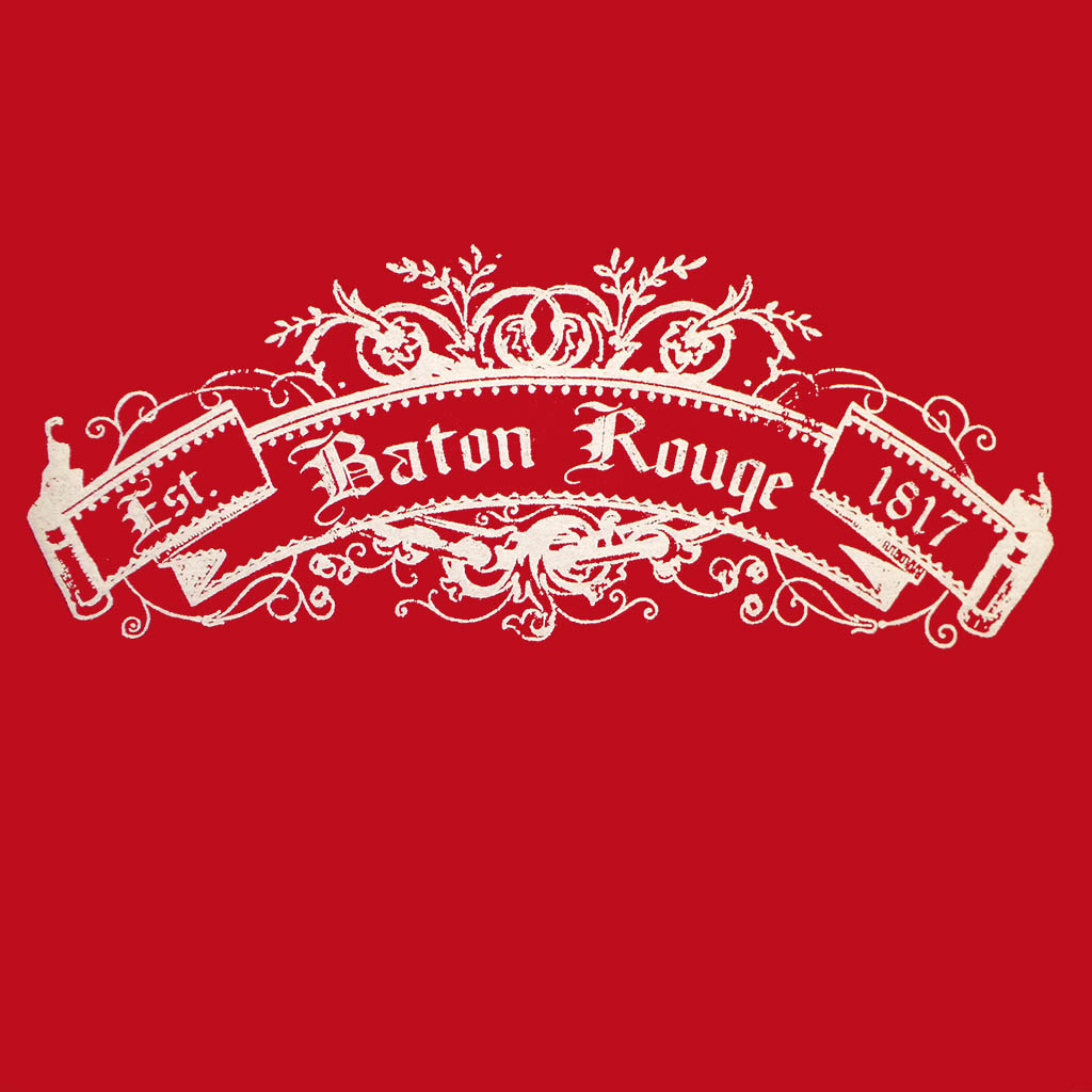 D01002BATONR - Filigree Baton Rouge Banner T-Shirt Design | Lipco