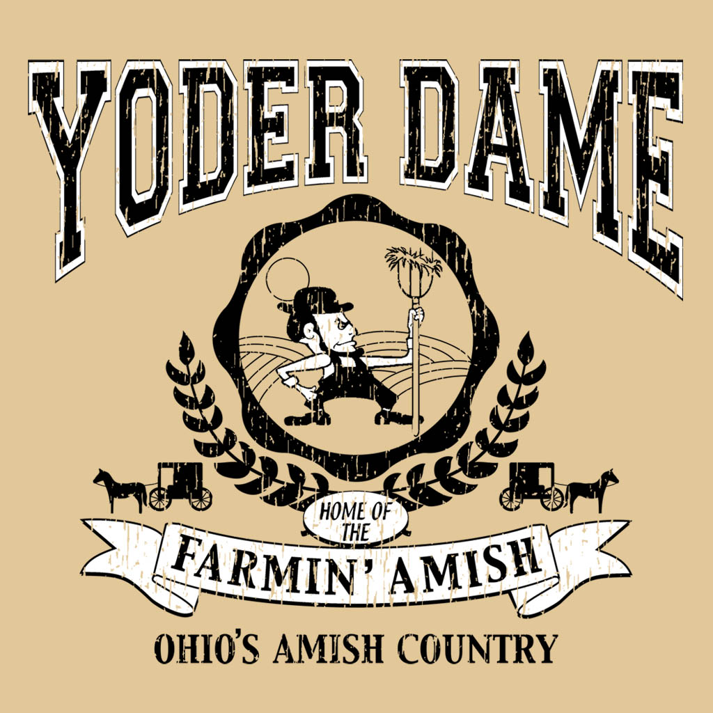 D01079YODER1 Yoder Dame Farmin Amish TShirt Design Lipco