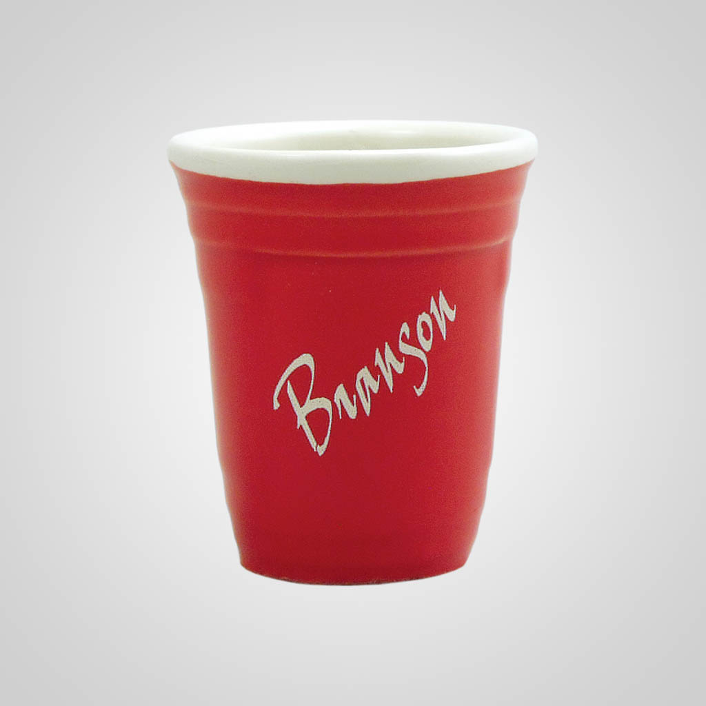 58801NE Red Ribbed Shot Glass, Nebraska Lipco