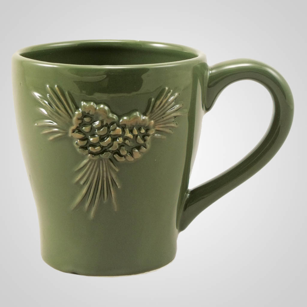 19156PP - Ceramic Mug With Pine Design, Name-Drop