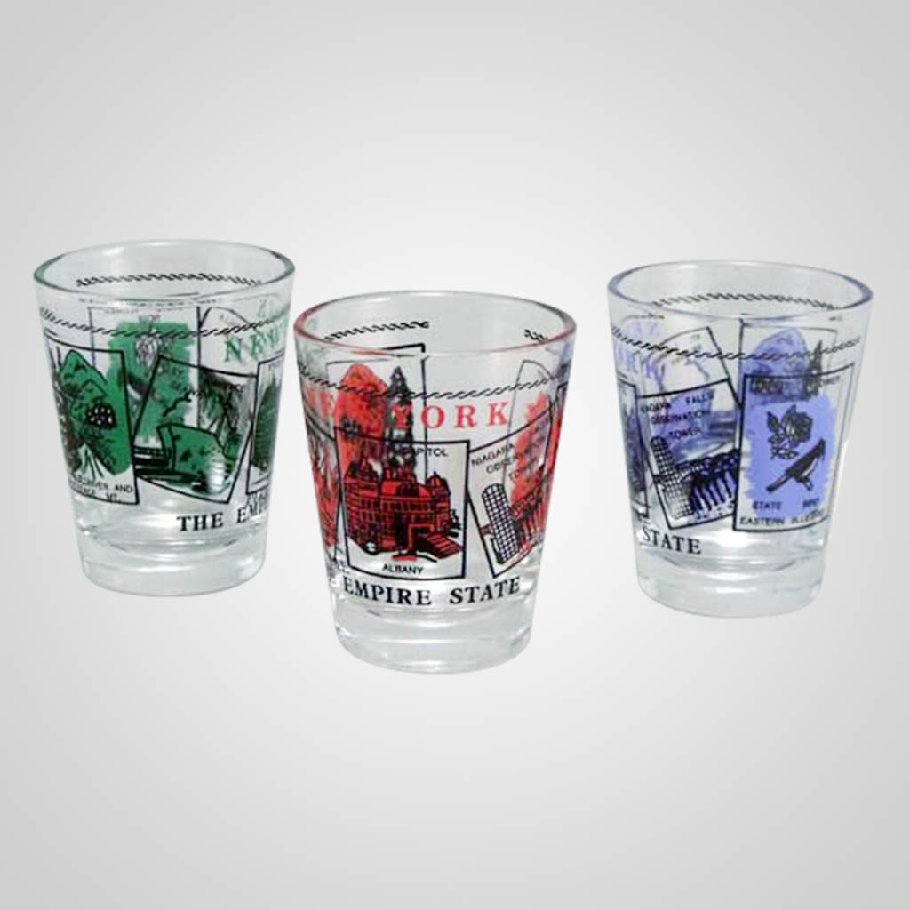 20021NY Shot Glass, New York Scenes Lipco