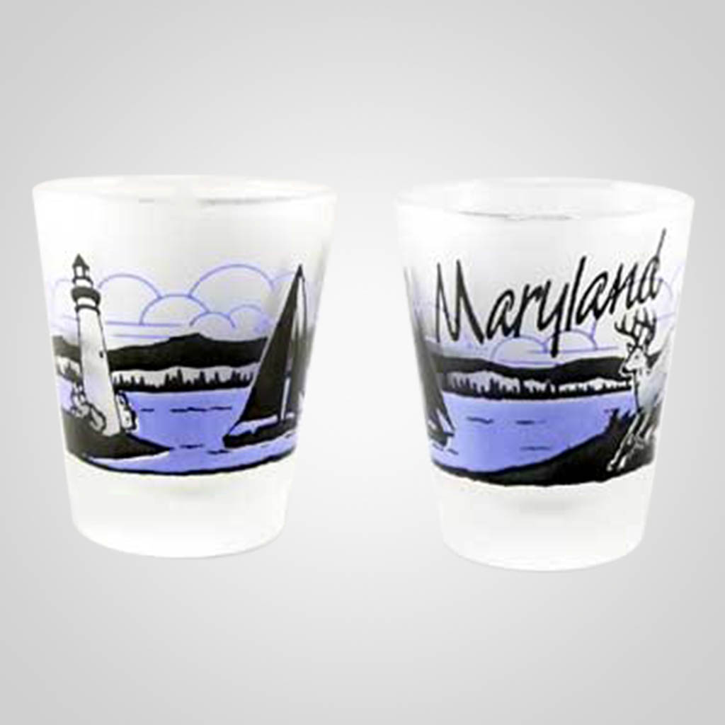 20239MD Frosted Shot Glass, Maryland Lipco