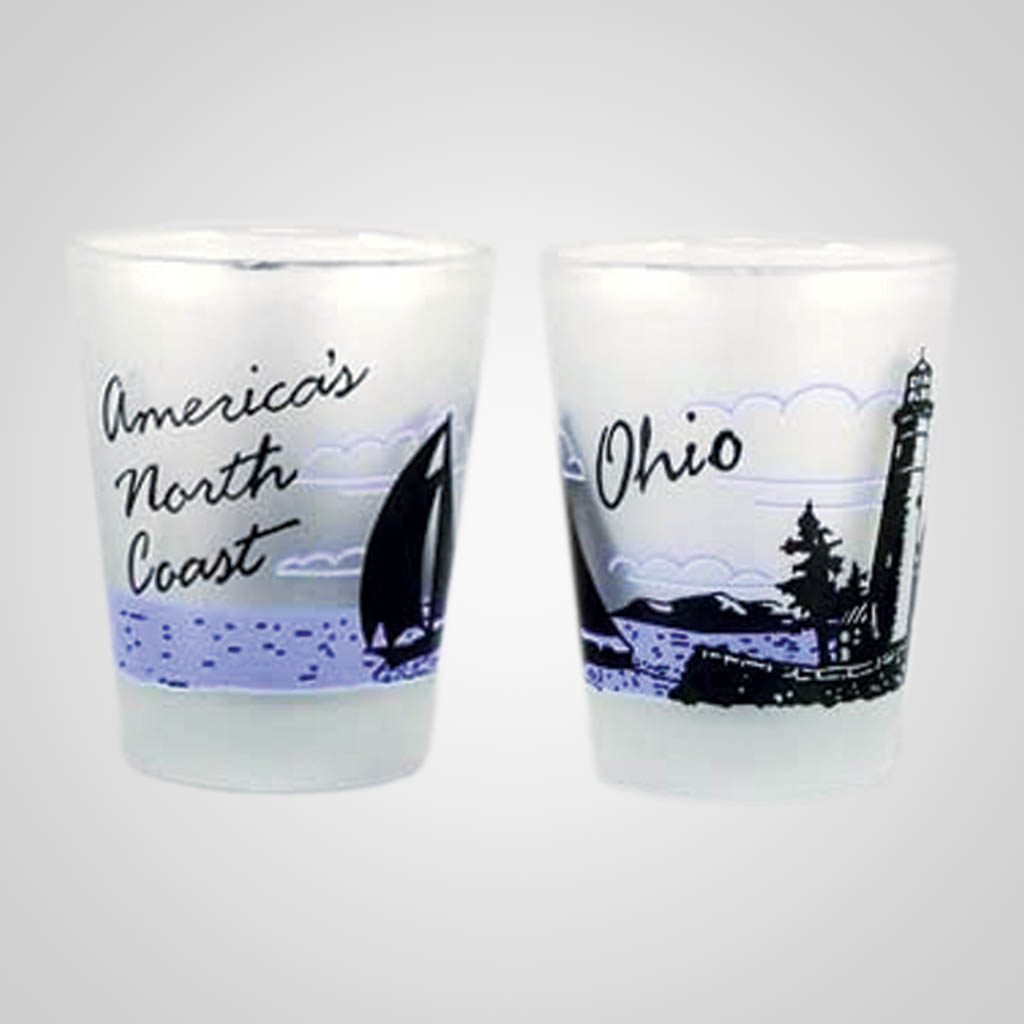 20239OH Frosted Shot Glass, Ohio Lipco