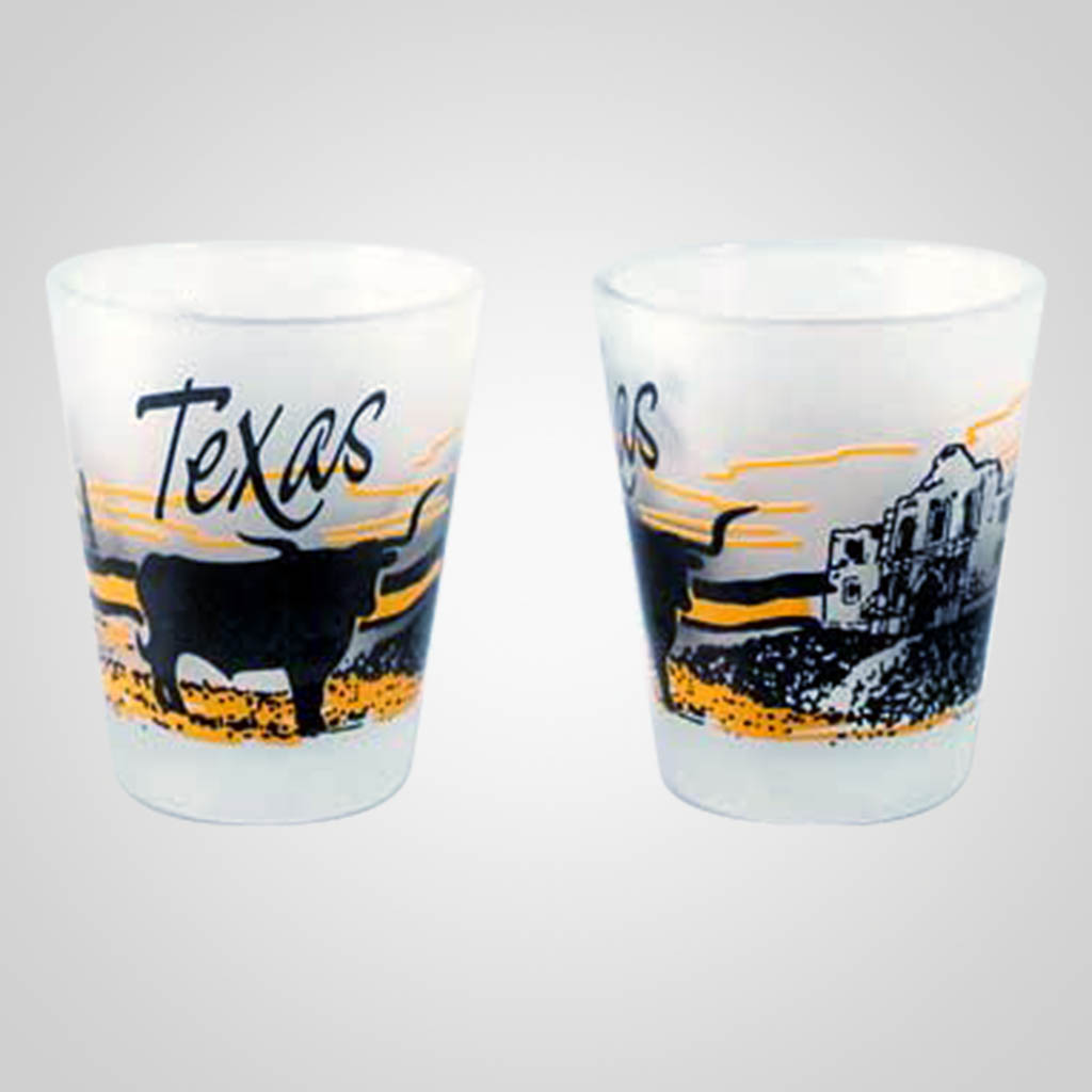 20239TX Frosted Shot Glass, Texas Lipco