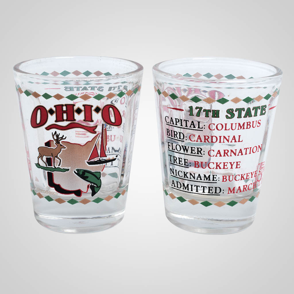 21589OH State History Shot Glass, Ohio Lipco