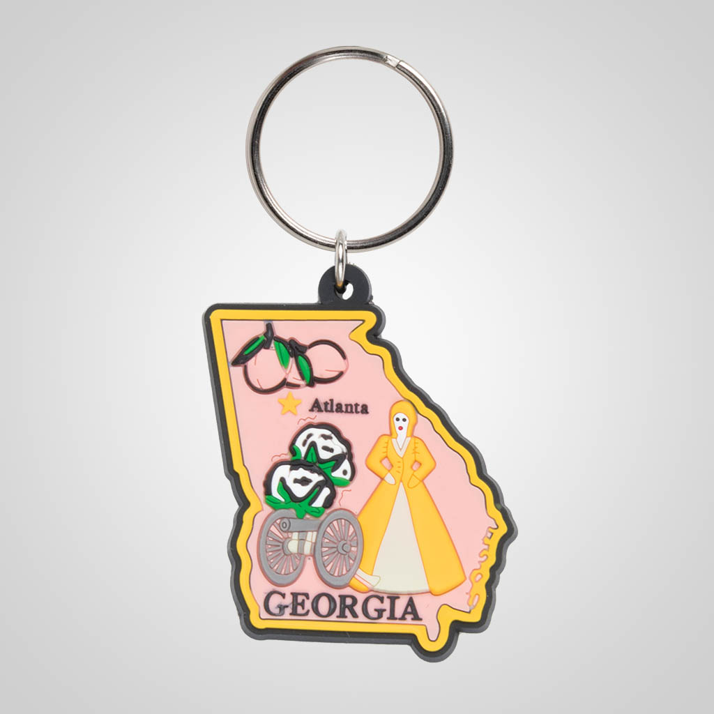21595GA Soft PVC State Keychain, Lipco