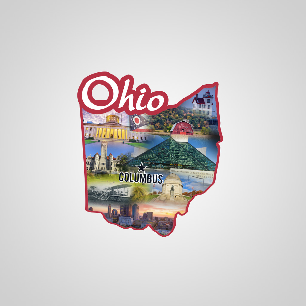 22500OH Full Color State Stickers Packaged Ohio Lipco