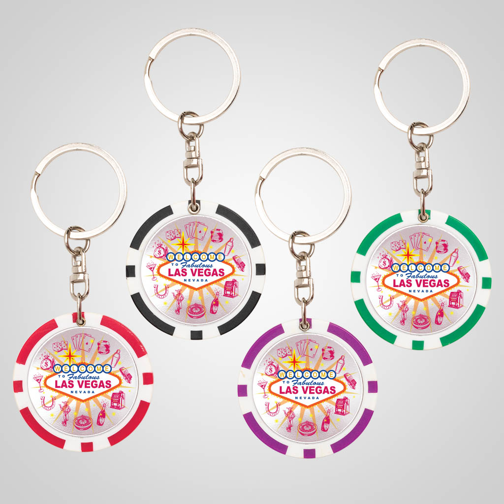 40057JPM Poker Chip Keychain, MultiColor Lipco