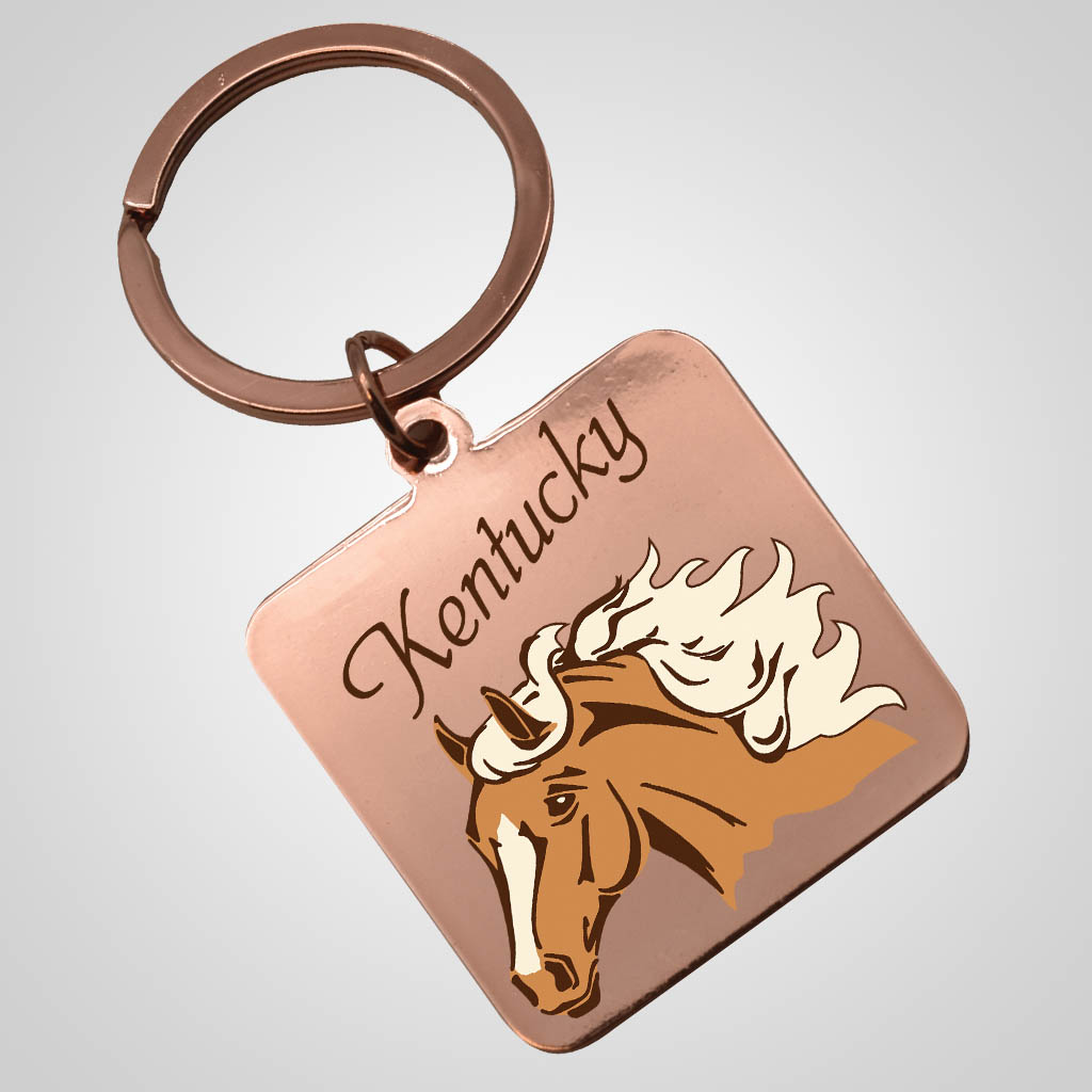 40082JPM - Square Rose Gold Key Chain, Multi-Color