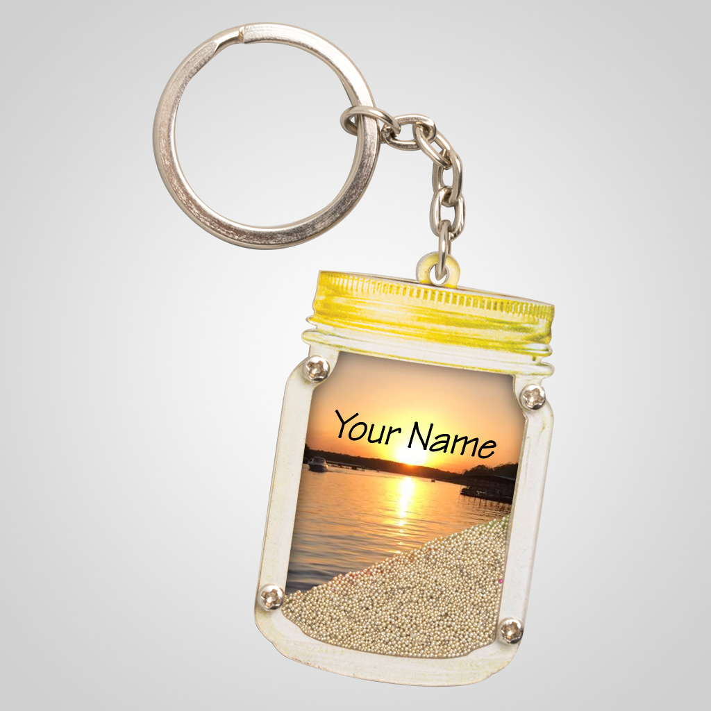 40086JPM Mason Jar SandFilled Keychain, MultiColor Lipco