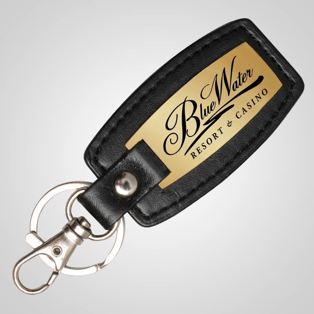 40154JP Leatherette & Metal Fob Keychain, 1 Color Lipco