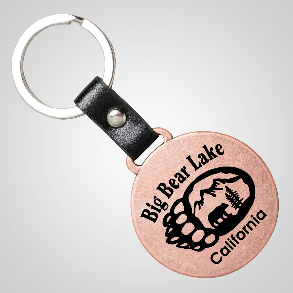 40157JP Copper Finish Round Metal Keychain, 1 Color Lipco