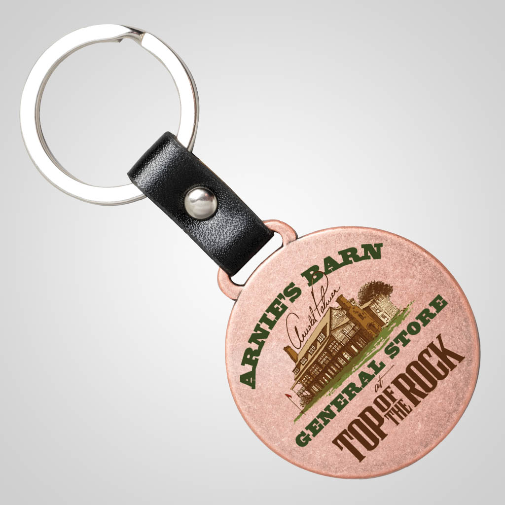 40157JPM Copper Finish Round Metal Keychain, MultiColor Lipco