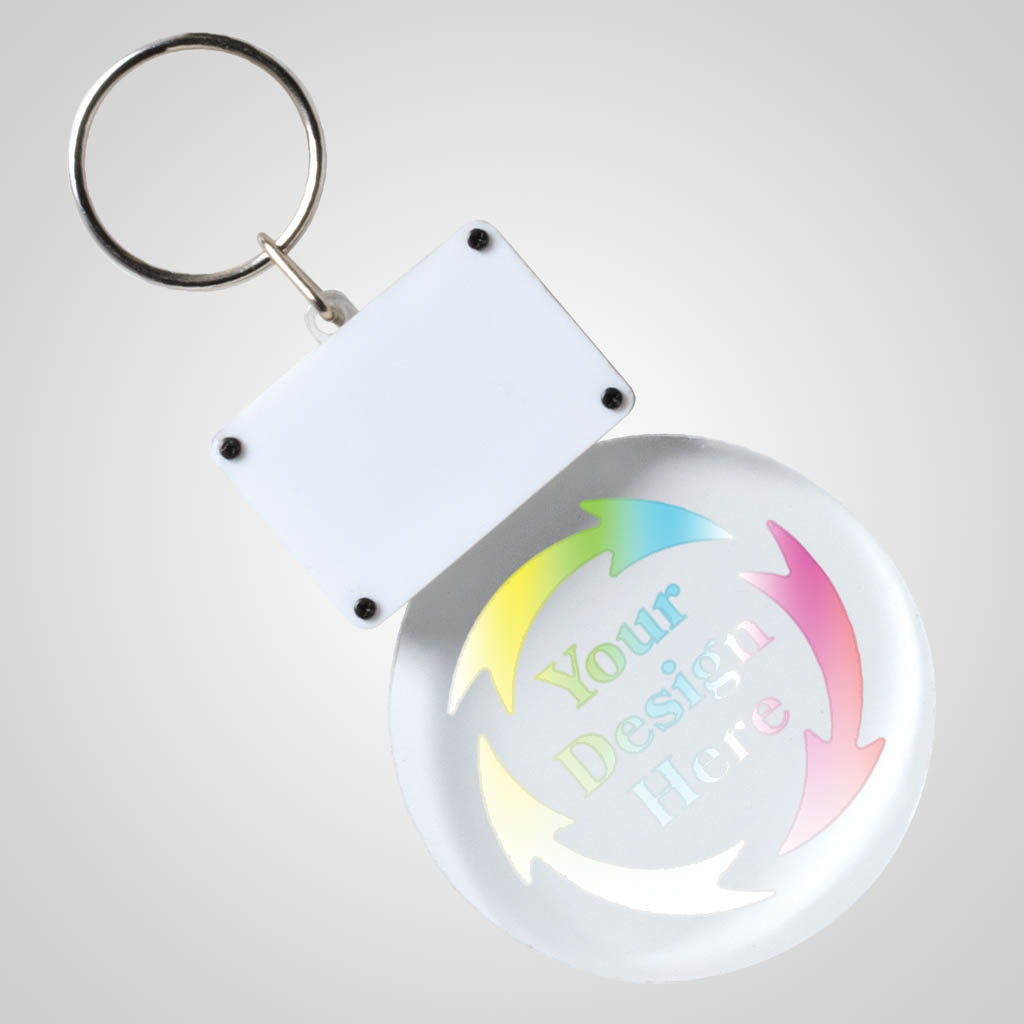 40189JP LightUp Clear Acrylic LED Keychain, 1 Color Print Lipco