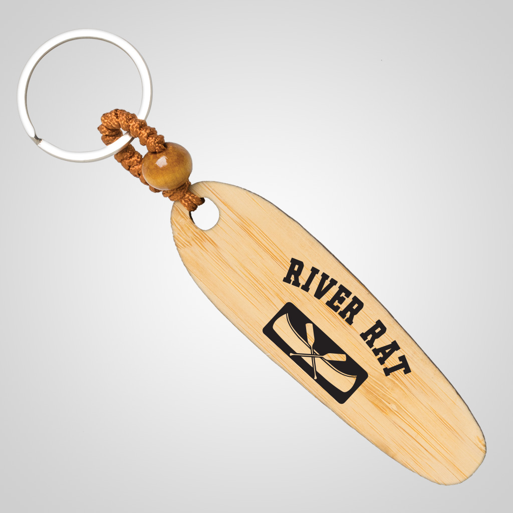 40258JP Oval Bamboo Keychain With One Color Design Lipco