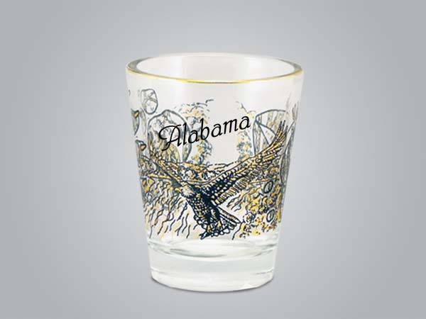 58457AL - Deer/Wolf/Eagle Shot Glass, Alabama