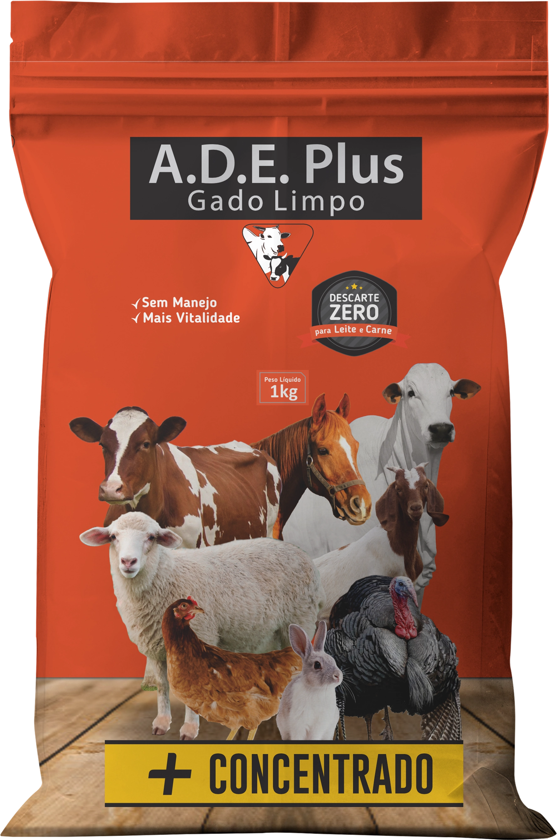 Suplemento mineral para bovinos - A.D.E Plus Gado Limpo - Fardo de 10 Unidades de 1kg 