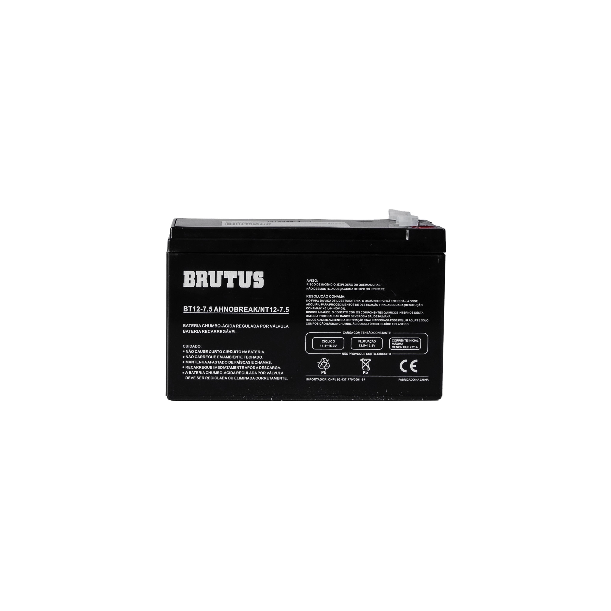 Bateria Estacionária VRLA Brutus BT12-7.5 12V 7,5Ah