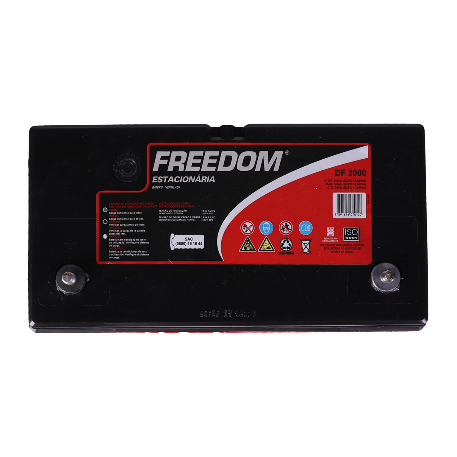 Bateria Estacionária Freedom DF2000 12V 105Ah
