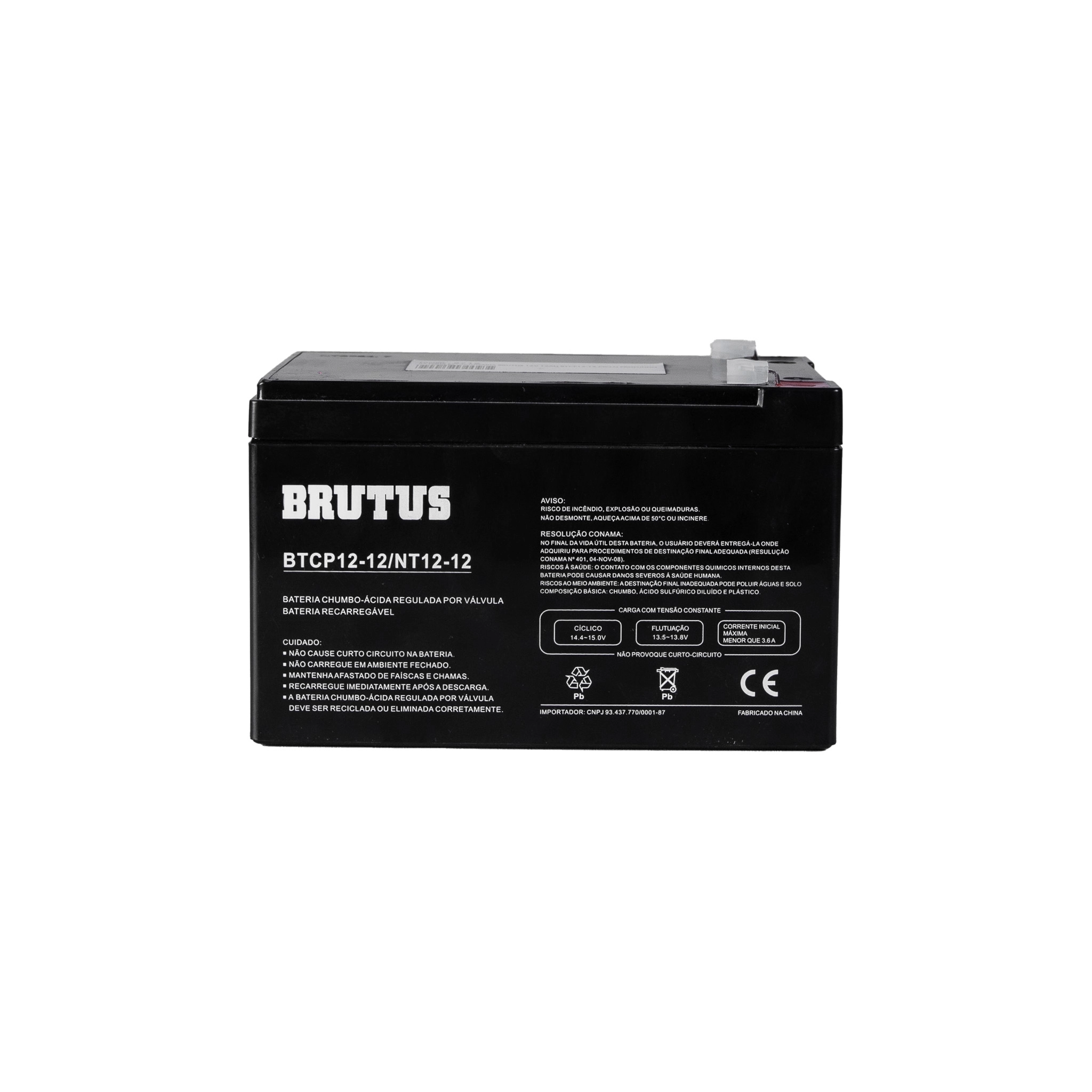 Bateria Estacionária VRLA Ciclo Profundo Brutus BTCP12-12 12V 12Ah
