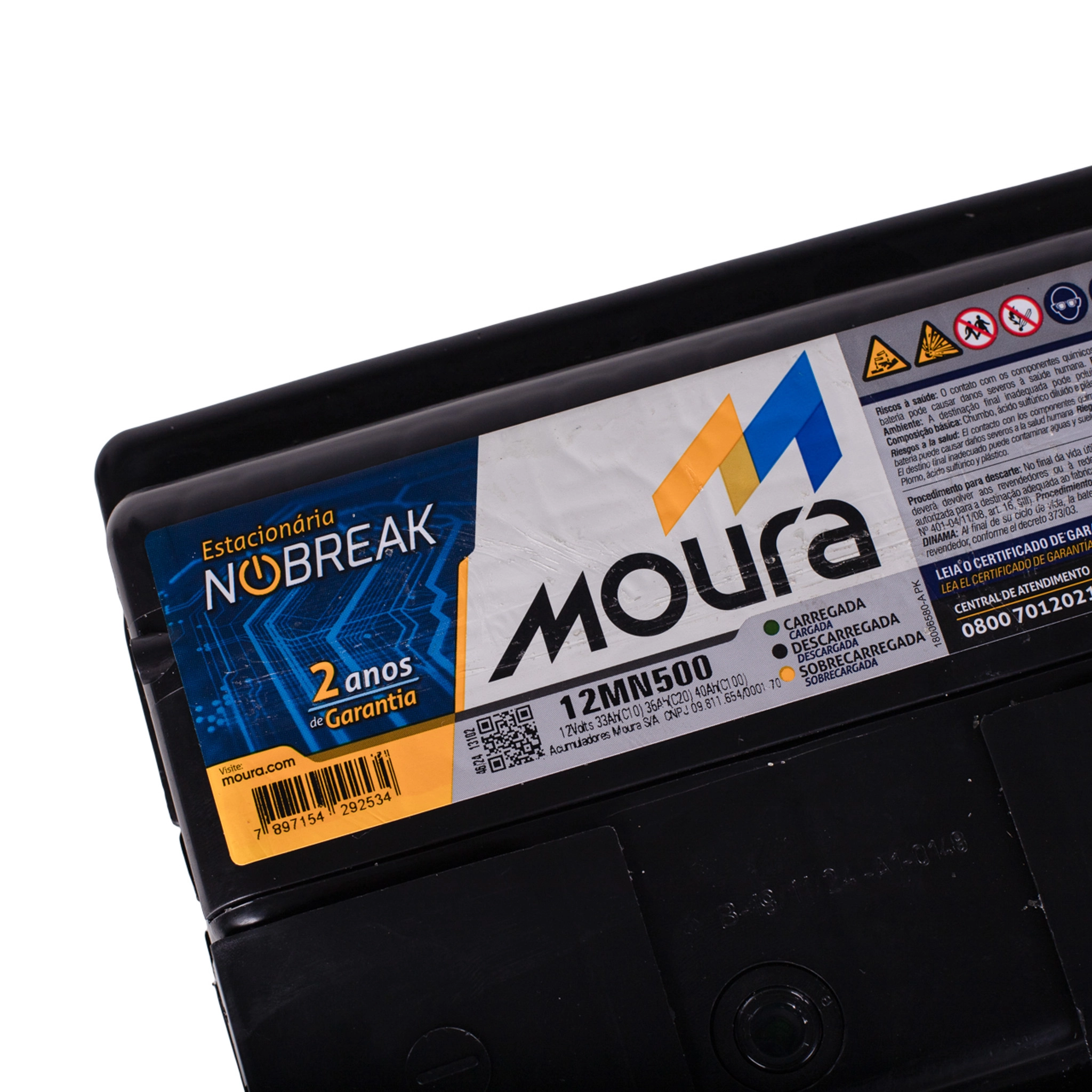 Bateria Estacionária Moura 12MN500 12V 36Ah