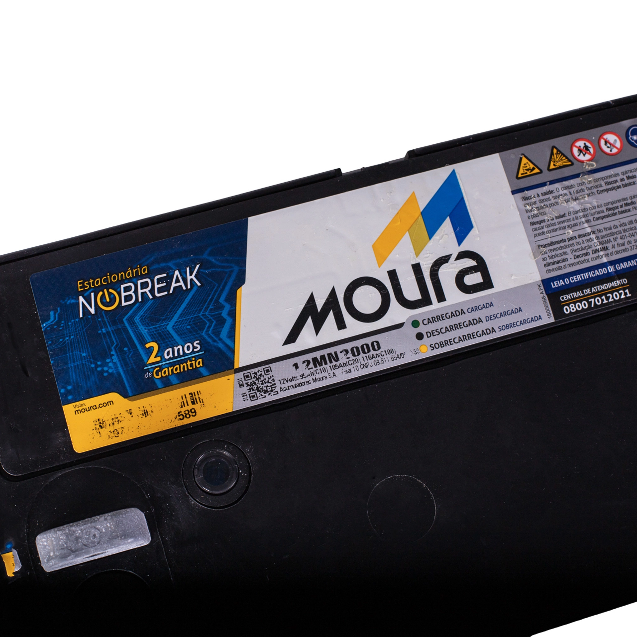Bateria Estacionária Moura 12MN2000 12V 105Ah