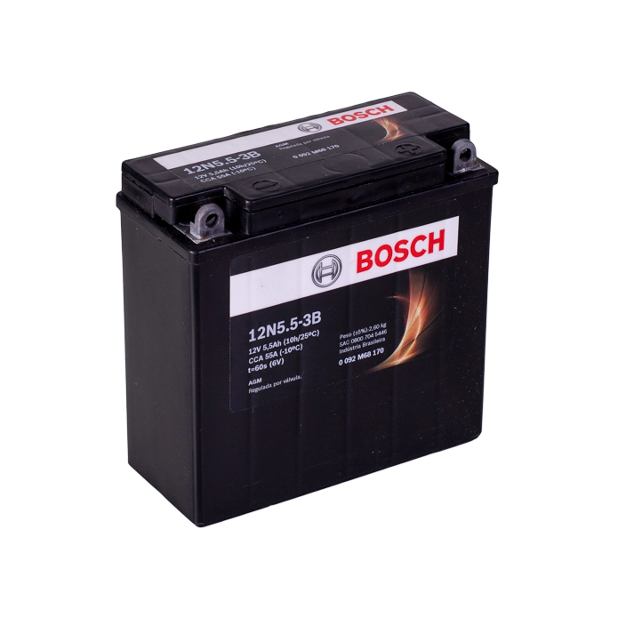Bateria Moto Bosch 12N5.5-3B 12V 5.5Ah 