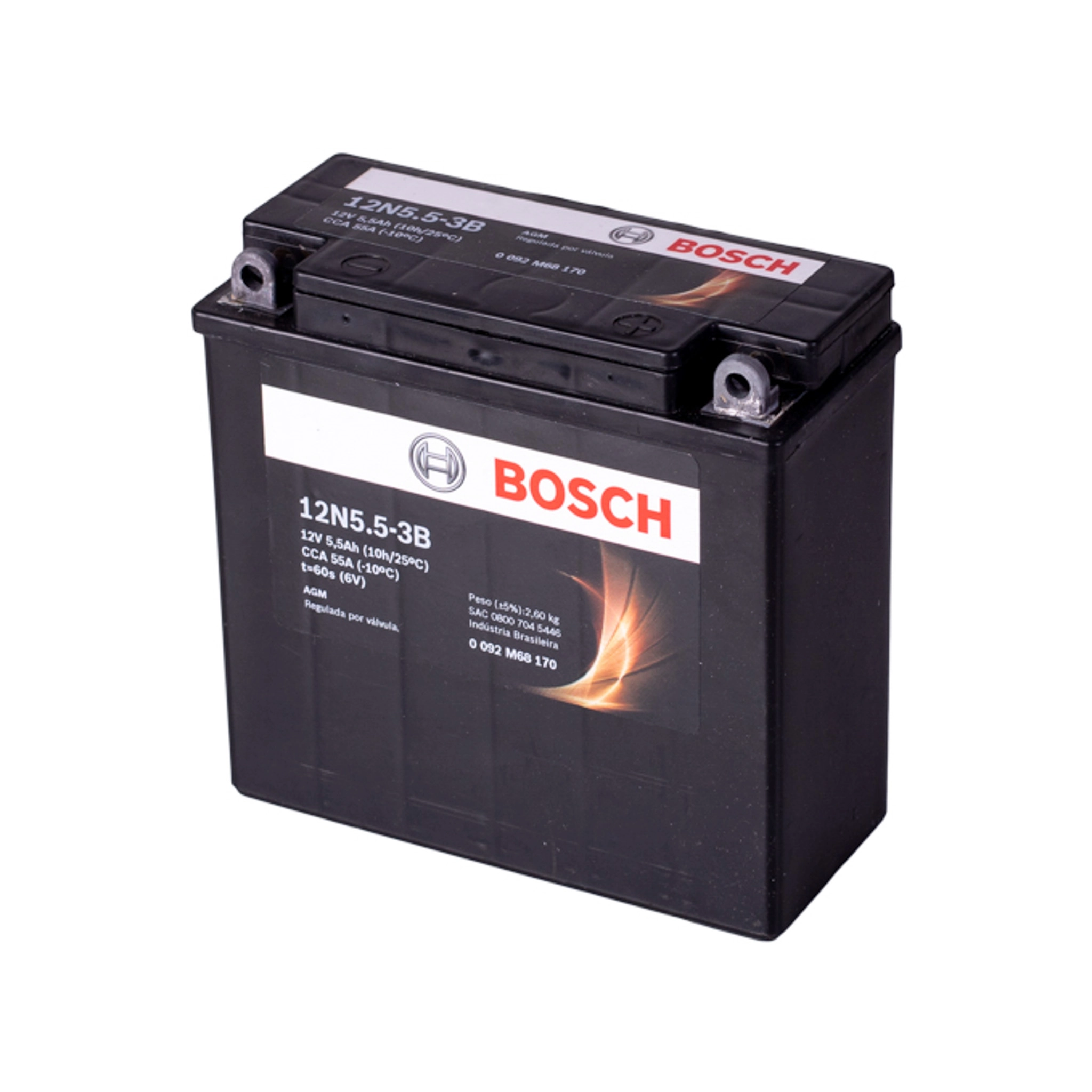 Bateria Moto Bosch 12N5.5-3B 12V 5.5Ah 