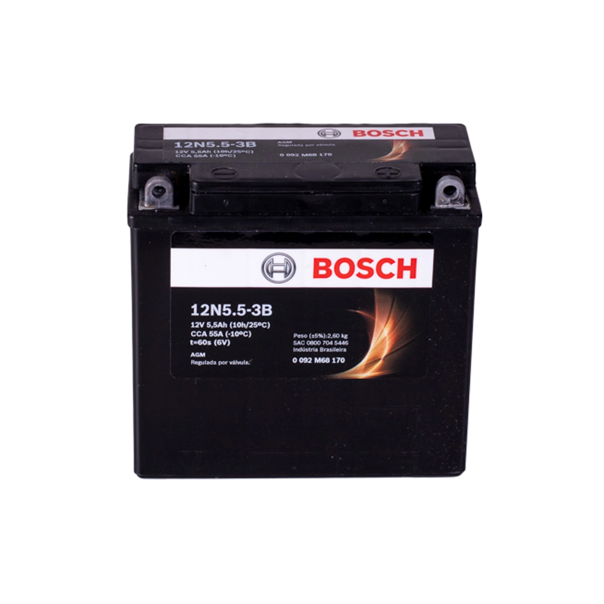 Bateria Moto Bosch 12N5.5-3B 12V 5.5Ah 