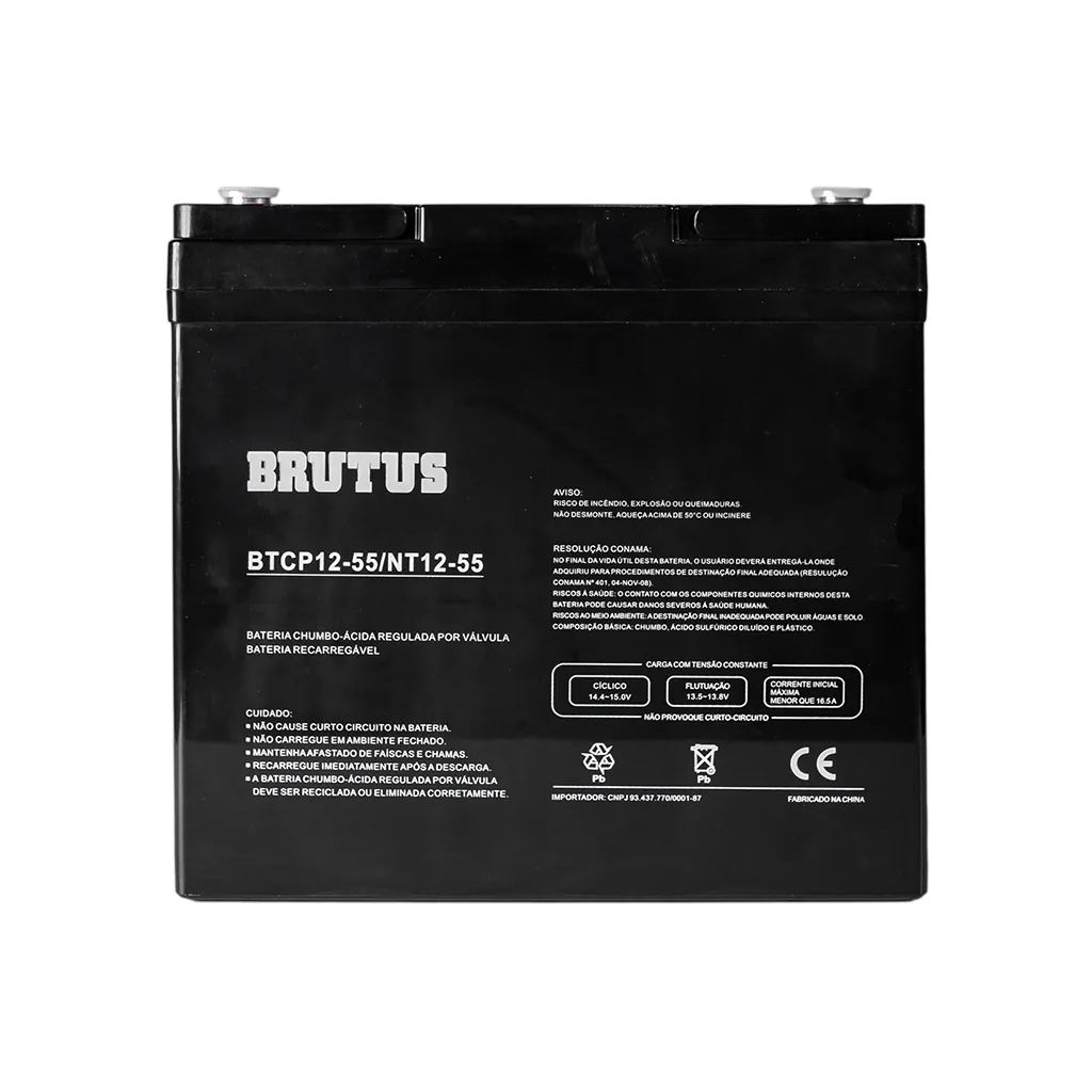 Bateria Estacionária VRLA Ciclo Profundo Brutus BTCP12-55 12V 55Ah 