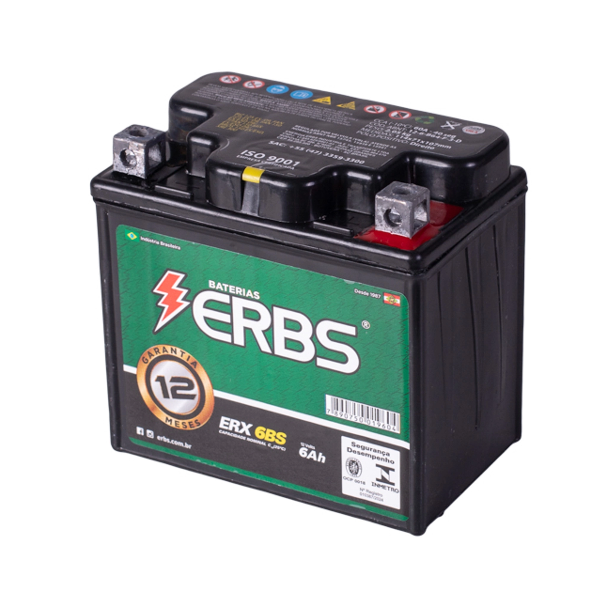 Bateria Moto ERBS Premium ERX6BS 12V 6Ah