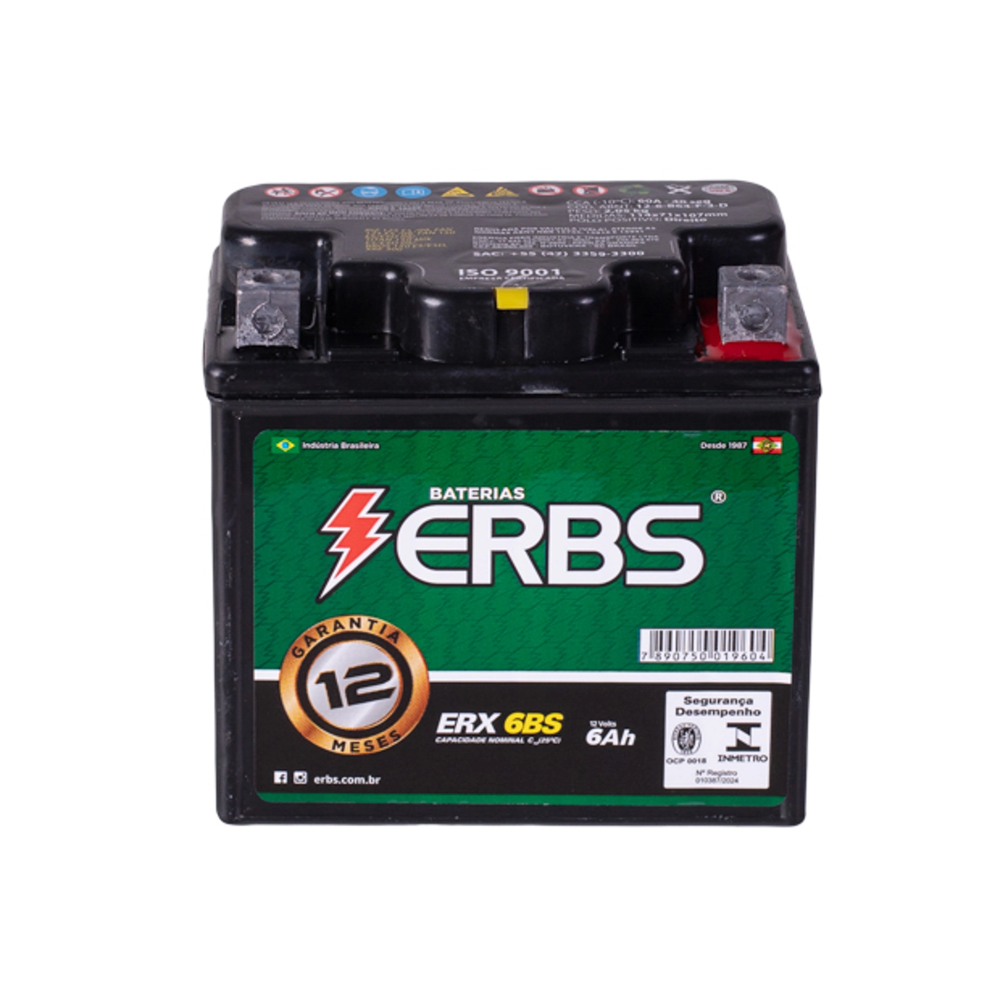 Bateria Moto ERBS Premium ERX6BS 12V 6Ah