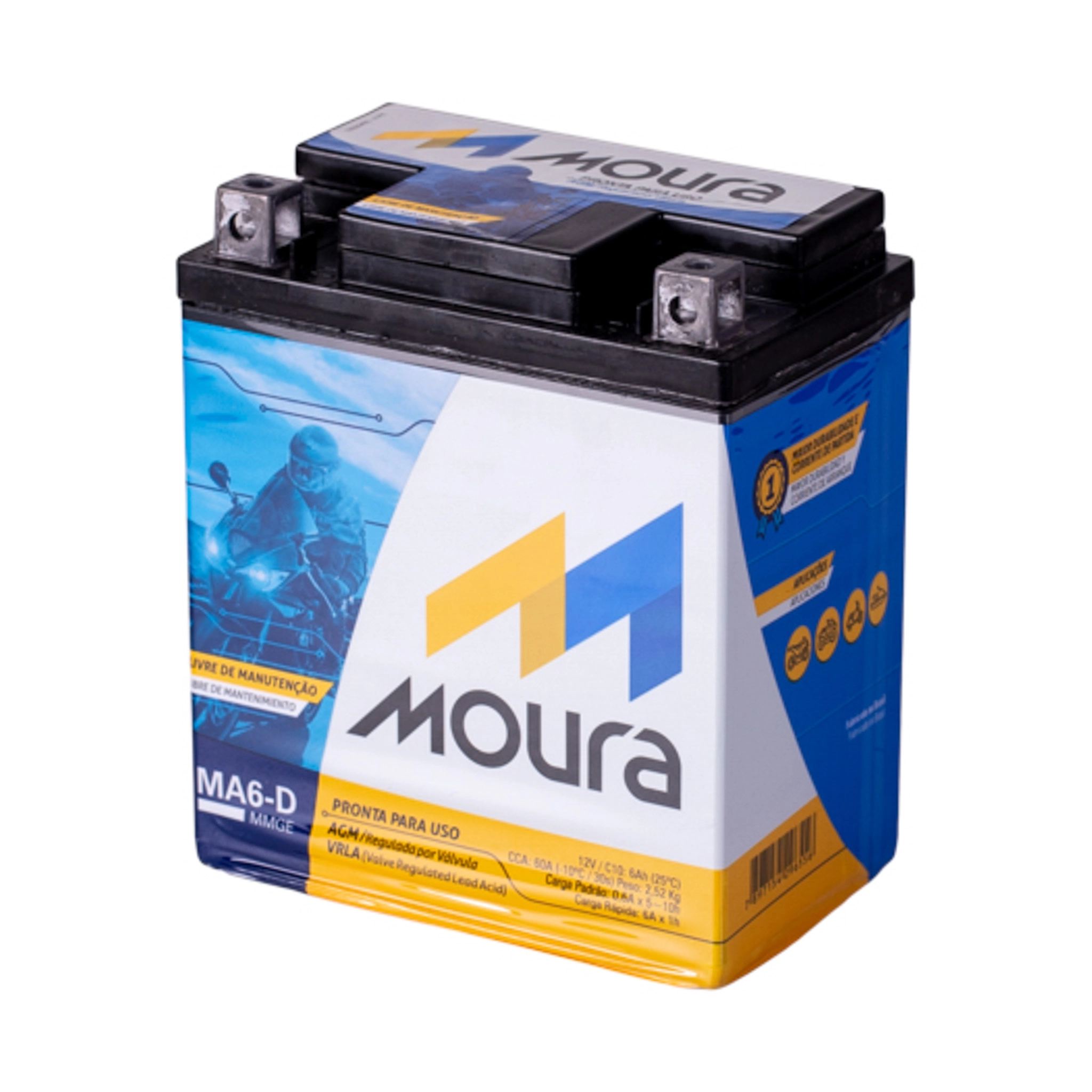 Bateria Moto Moura MA6-D 12V 6Ah