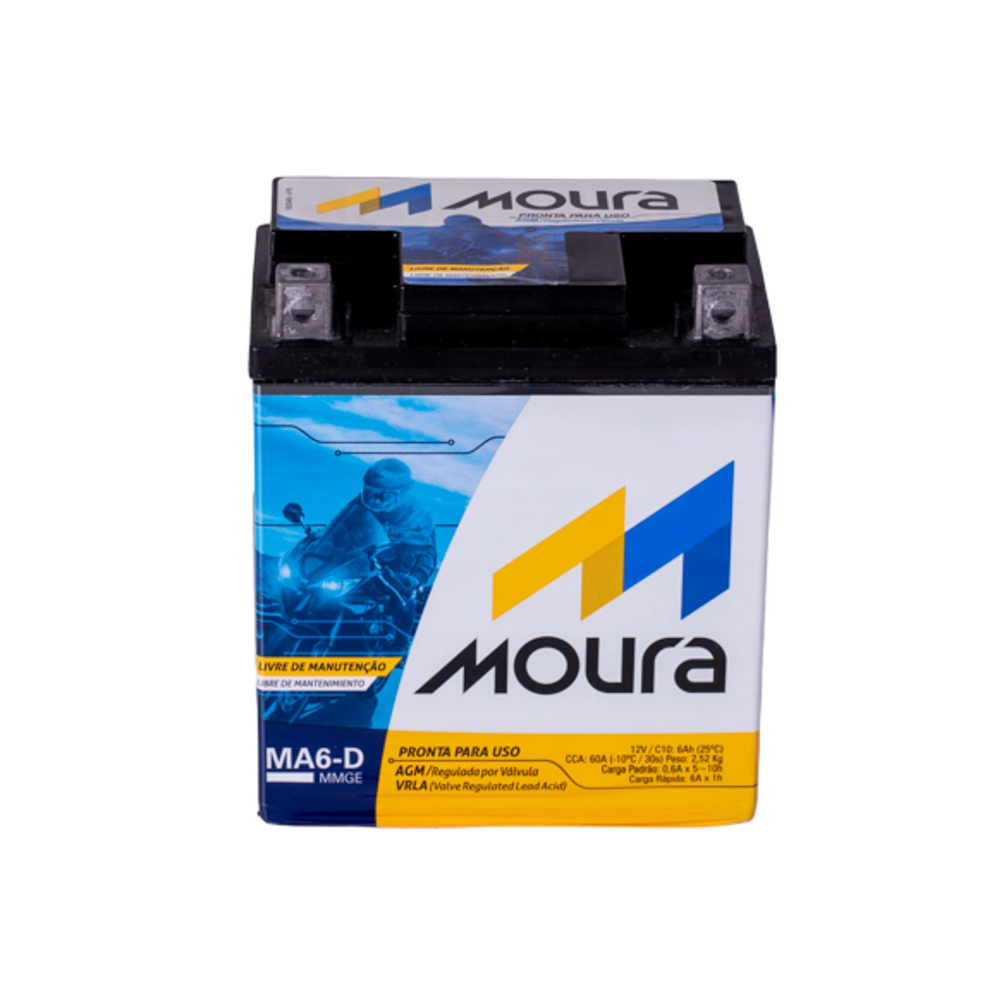 Bateria Moto Moura MA6-D 12V 6Ah