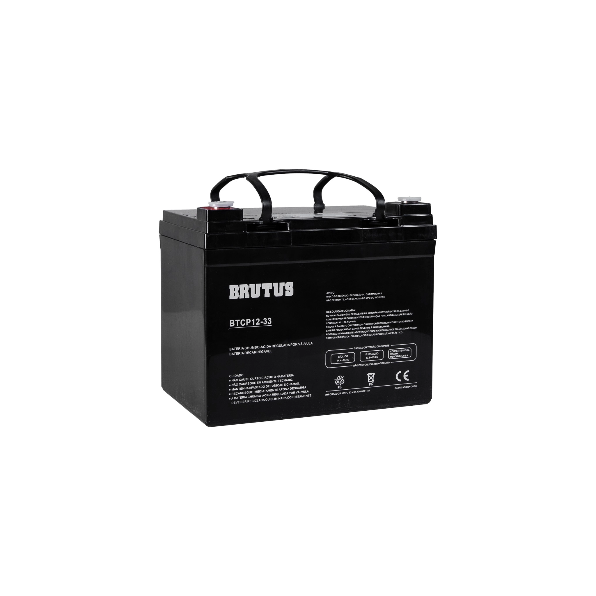 Bateria Estacionária VRLA Ciclo Profundo Brutus 33Ah – Exclusiva para Cadeiras de Rodas