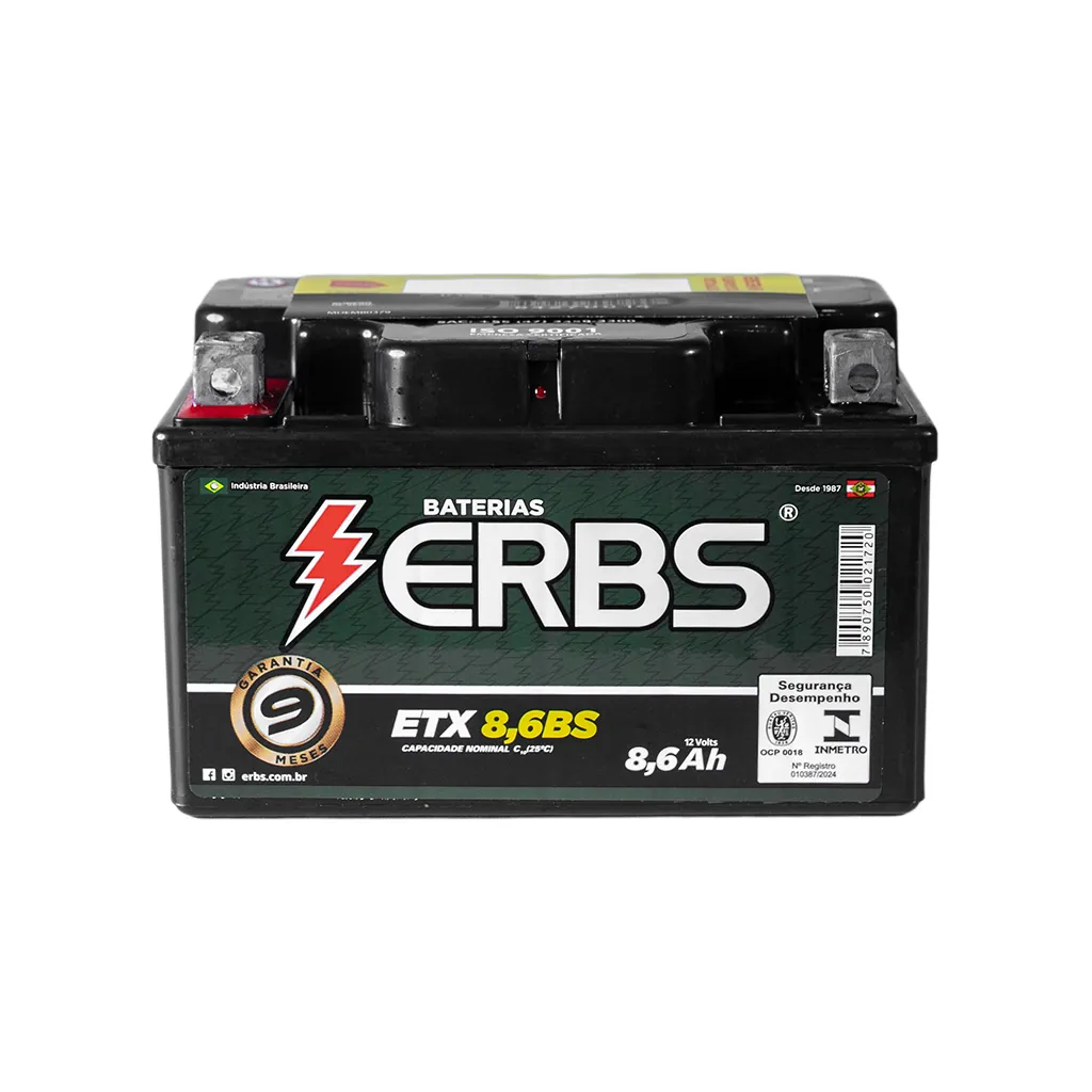 Bateria Moto ERBS Premium ETX8,6BS 12V 8,6Ah
