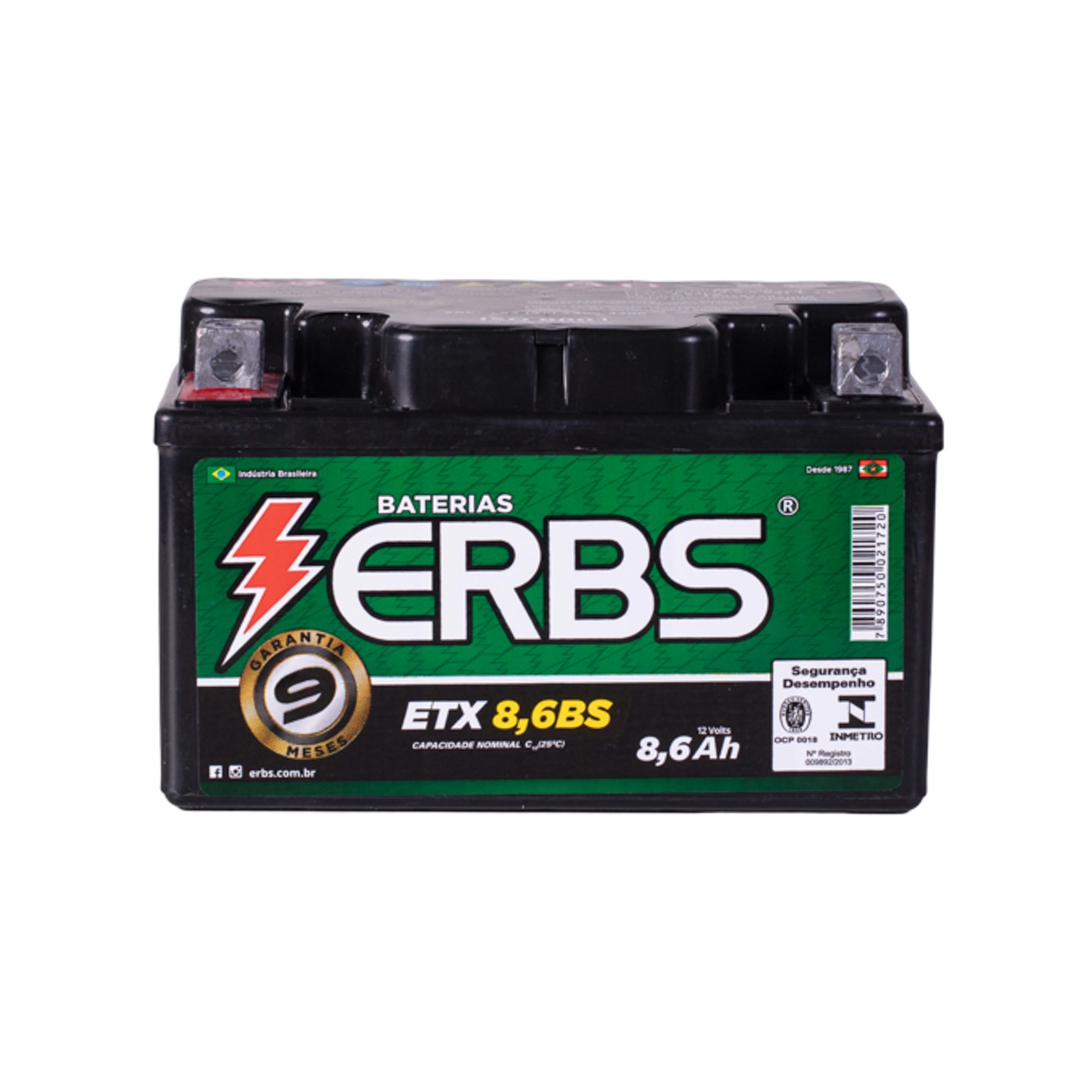Bateria Moto ERBS Premium ETX8,6BS 12V 8,6Ah