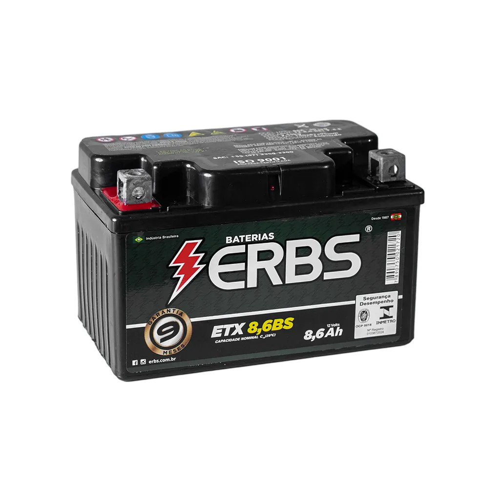 Bateria Moto ERBS Premium ETX8,6BS 12V 8,6Ah