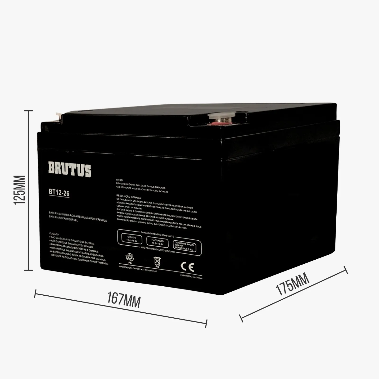 Bateria Estacionária VRLA Brutus BT12-26 12V 26Ah