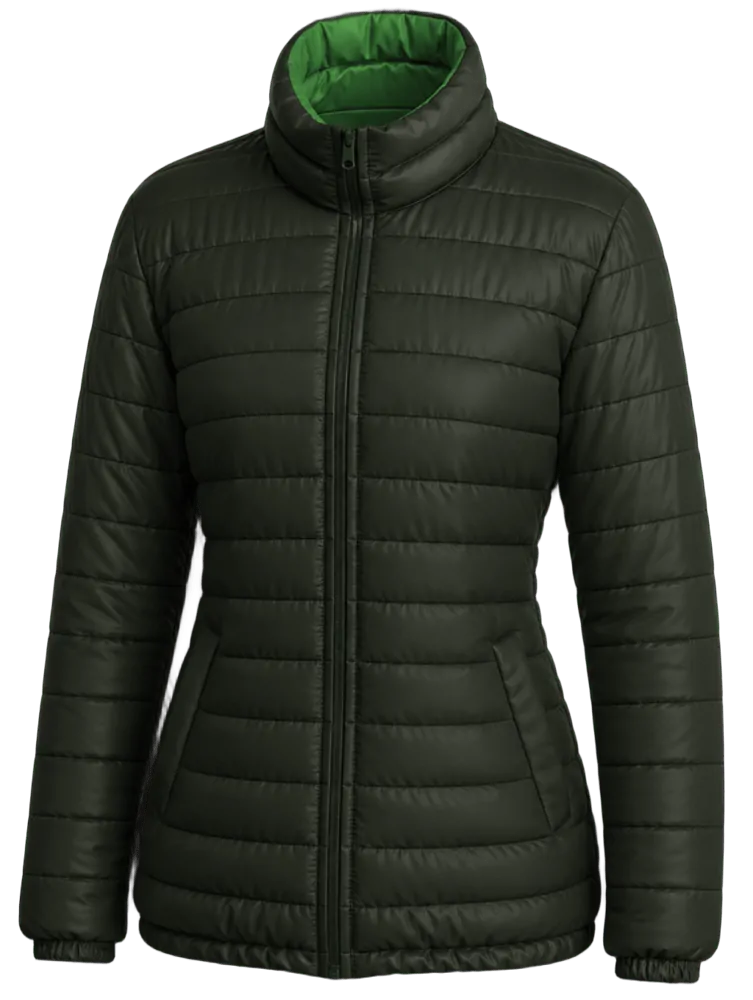 Parka feminino forrado e acolchoado